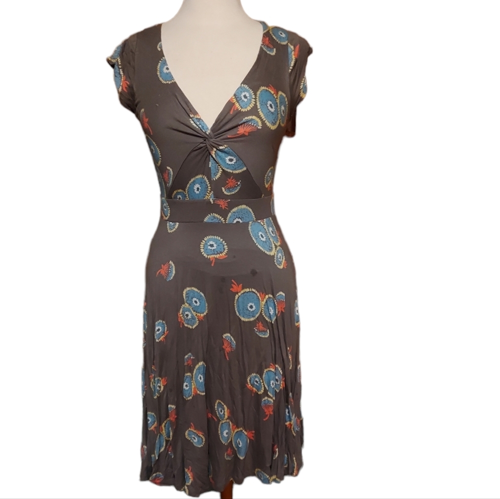 Boden Dress 6 Short Knee Length Gray Stretch Casual Comfy Dressy. Dimensions pit